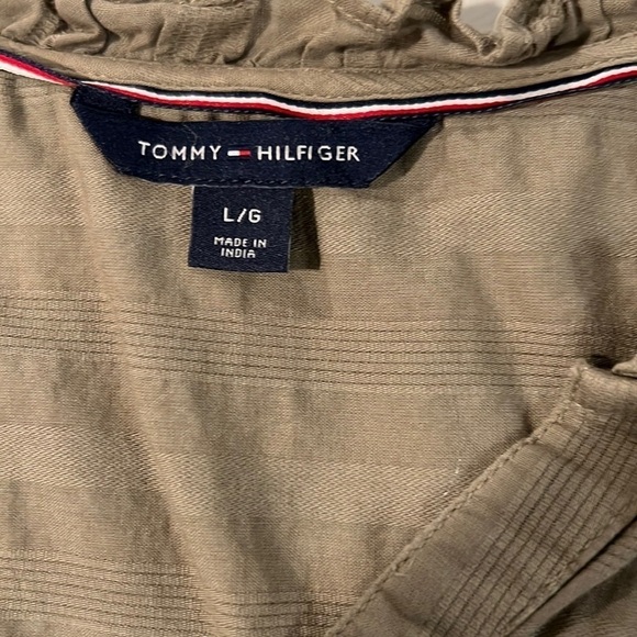 Tommy Hilfiger Olive Green Button Up Blouse Large - Picture 8 of 11